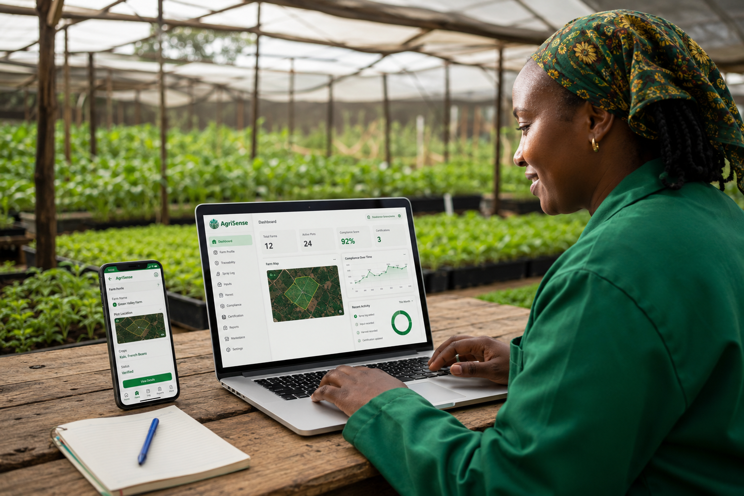 AgriSense traceability dashboard